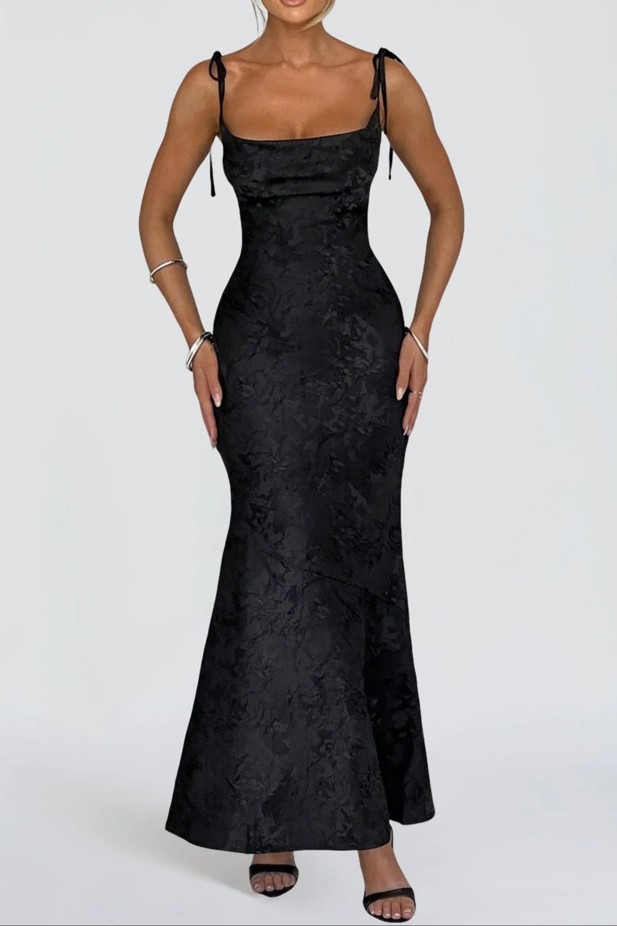 Whitney Maxi Dress - Black Flowering Girl
