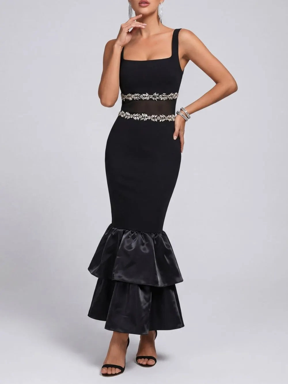 Majella Black Diamante Bandage Maxi Dress Flowering Girl