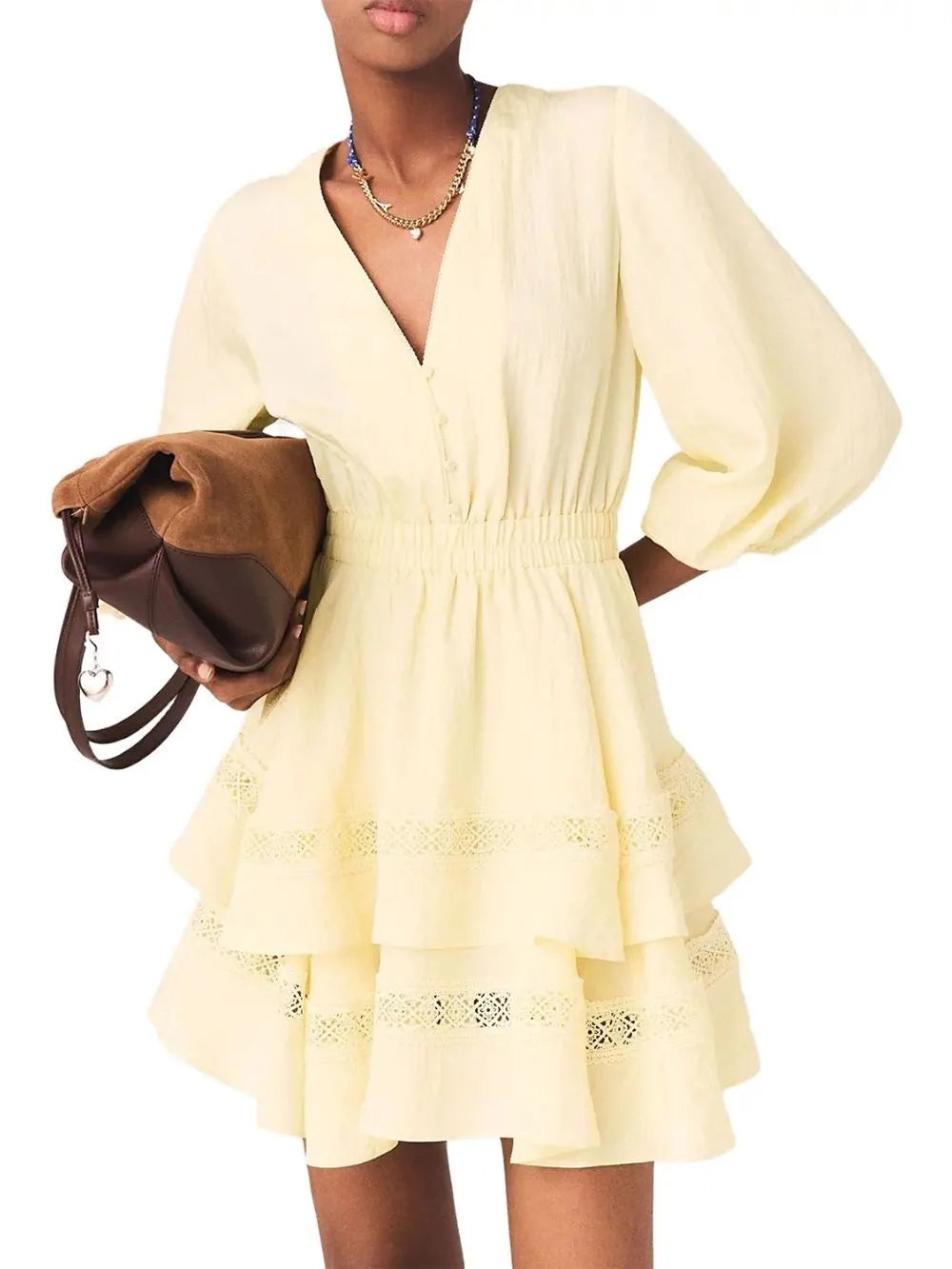 Rapapamy Puff Sleeve Ruffle Dress Flowering Girl