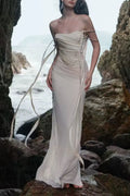 Ursula Apricot Sleeveless Ribbon Pleated Maxi Dress Flowering Girl