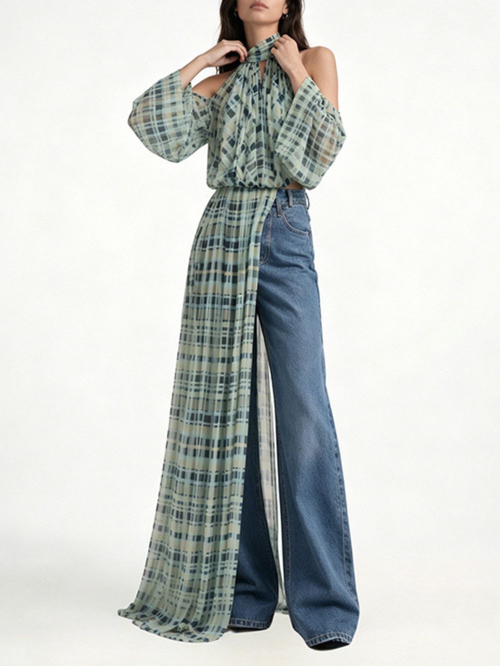 Michaela Check Blouse Flowering Girl