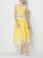 Mahlia Yellow Flower Two-Piece Set Flowering Girl