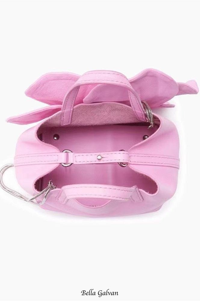 Floral PU Leather Handbag Flowering Girl