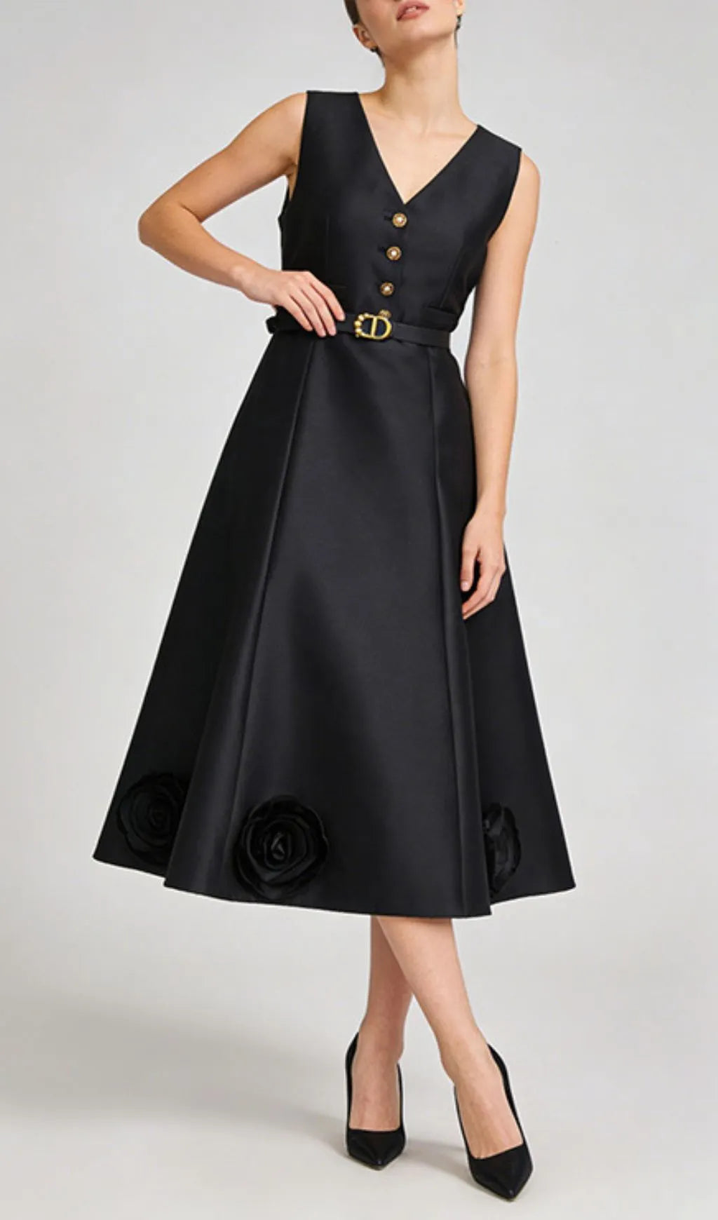 Jalisa Sleeveless Floral Hem Midi Dress Flowering Girl