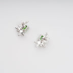 Meris Green Rectangular Gemstone Sterling Silver Earrings Flowering Girl