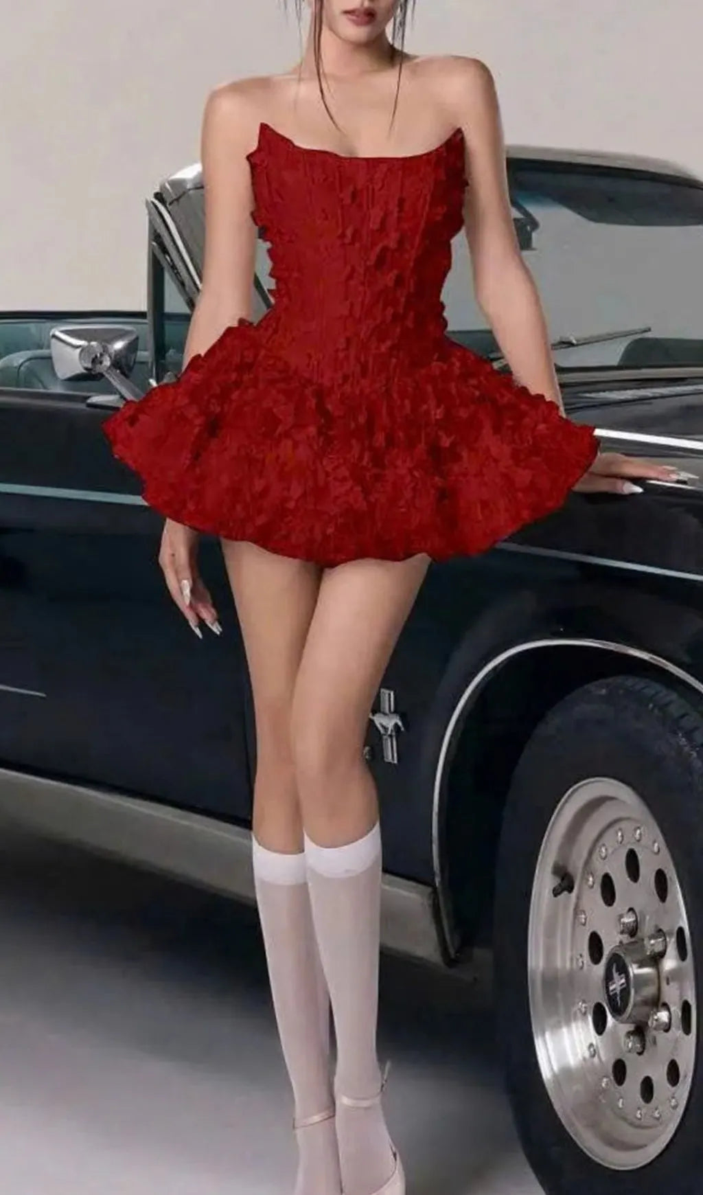 Jehanne Red Strapless Mini Dress Flowering Girl