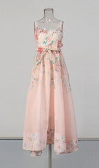 Kader Pink Butterfly Printed Maxi Dress Flowering Girl