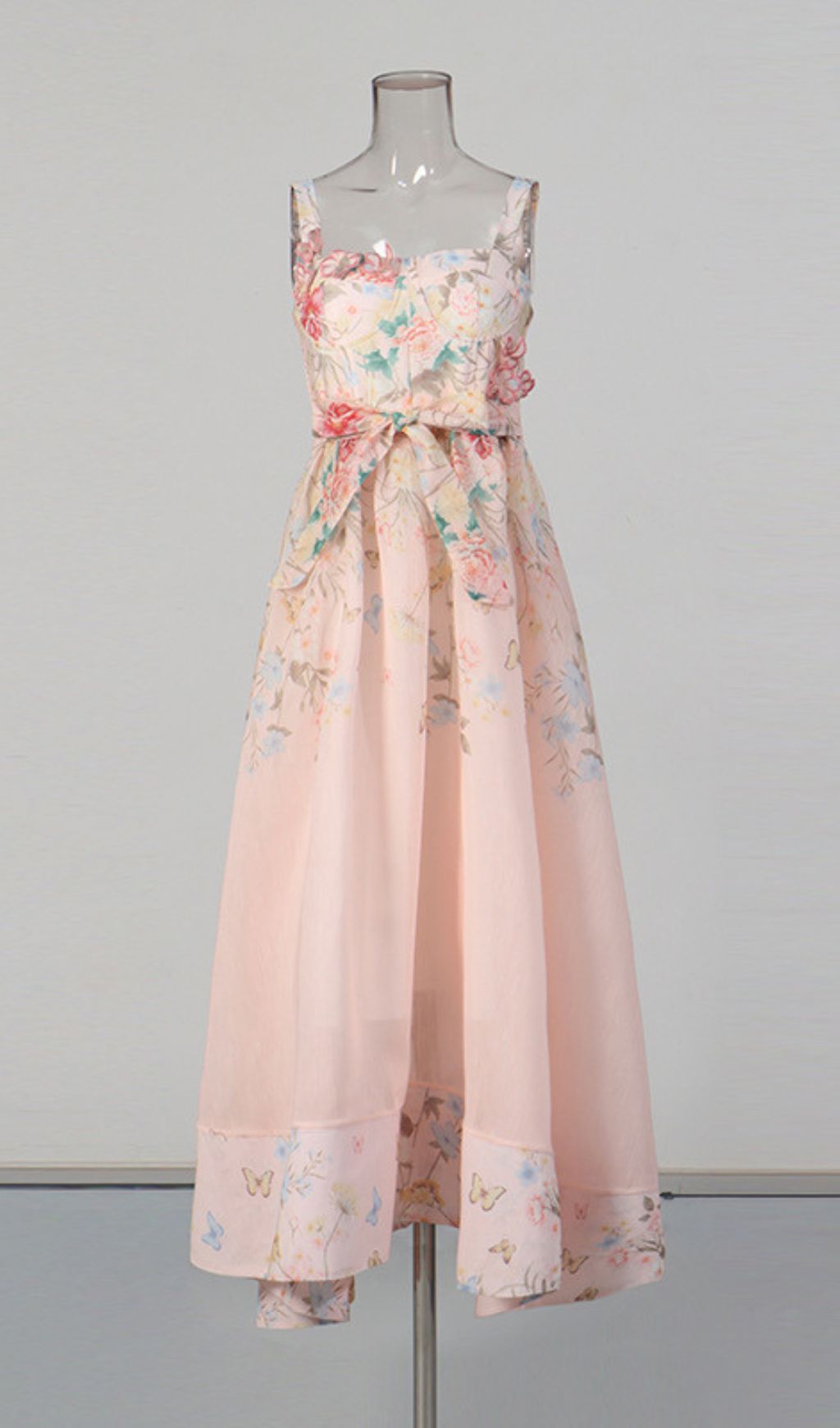 Kader Pink Butterfly Printed Maxi Dress Flowering Girl
