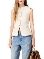 Sleeveless Tweed Waistcoat Flowering Girl
