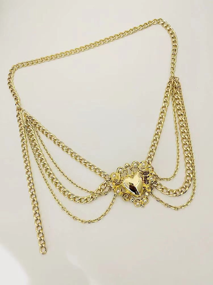 Adaya Gold Heart Waist Chain Flowering Girl