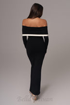 Black Janet Off Shoulder Maxi Dress Flowering Girl