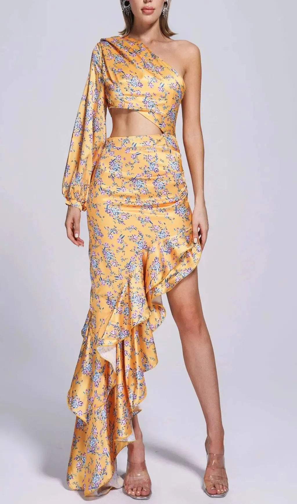 Cassidy One Shoulder Floral Maxi Dress Flowering Girl