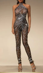 Siesia Rhinestone Mesh Jumpsuit Flowering Girl