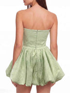 Kara Strapless Bow Lace Mini Dress Flowering Girl