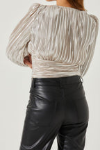 Braydon Pleated Ruched Top Flowering Girl