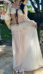 Fancy There-Piece Swimsuit Flowering Girl