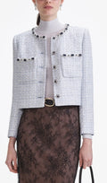 Blue Boucle Jacket Flowering Girl