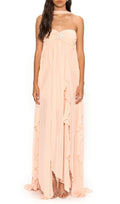 Frayne Nudepink Layered Backless Maxi Dress Flowering Girl
