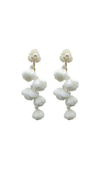 Alejandra White Pearl Flower Earrings Flowering Girl