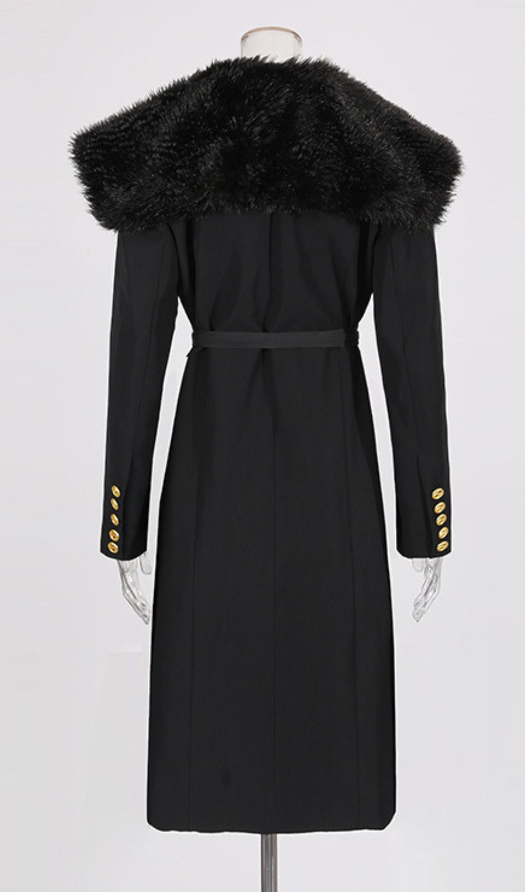 Ismail Black Fur Collar Coat Flowering Girl