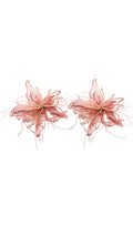 Leia Pink Feather Beaded Earrings Flowering Girl