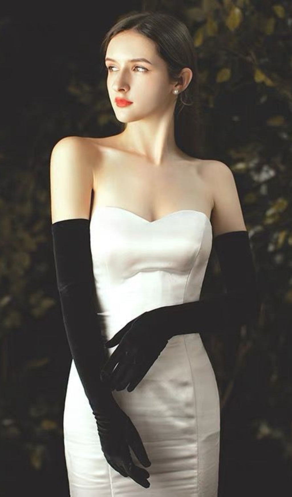 Black Velvet Gloves Flowering Girl