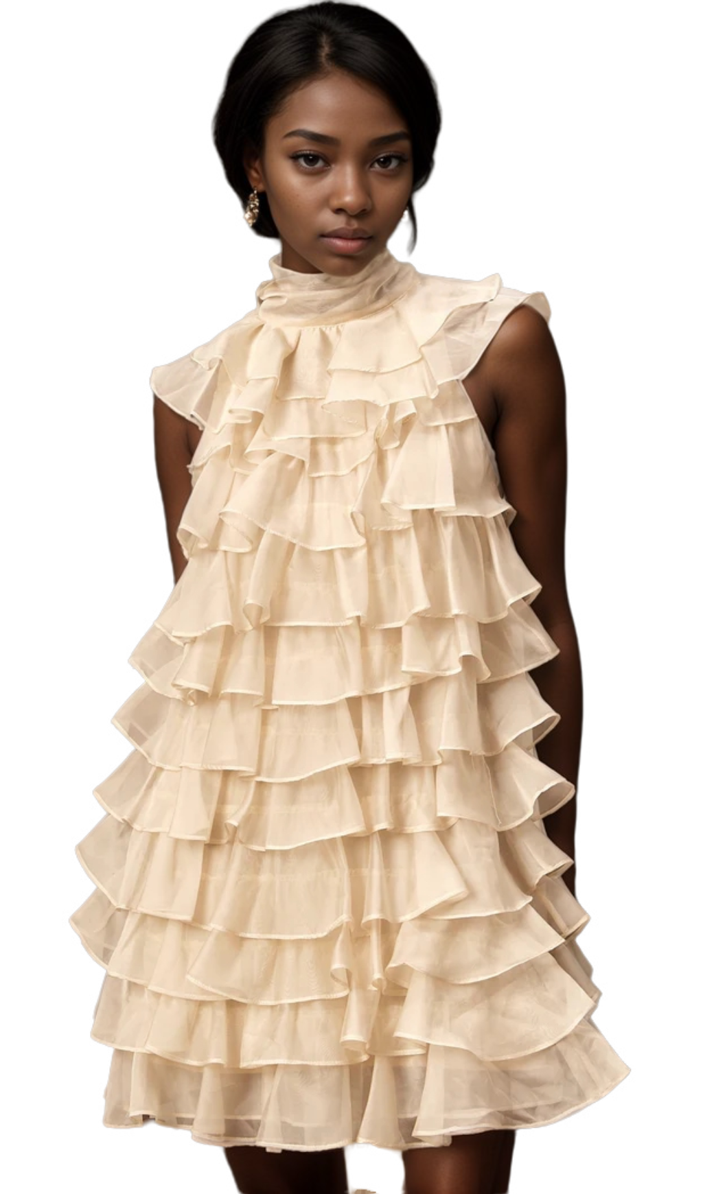 Jessica tiered flounce sleeveless mini dress Flowering Girl