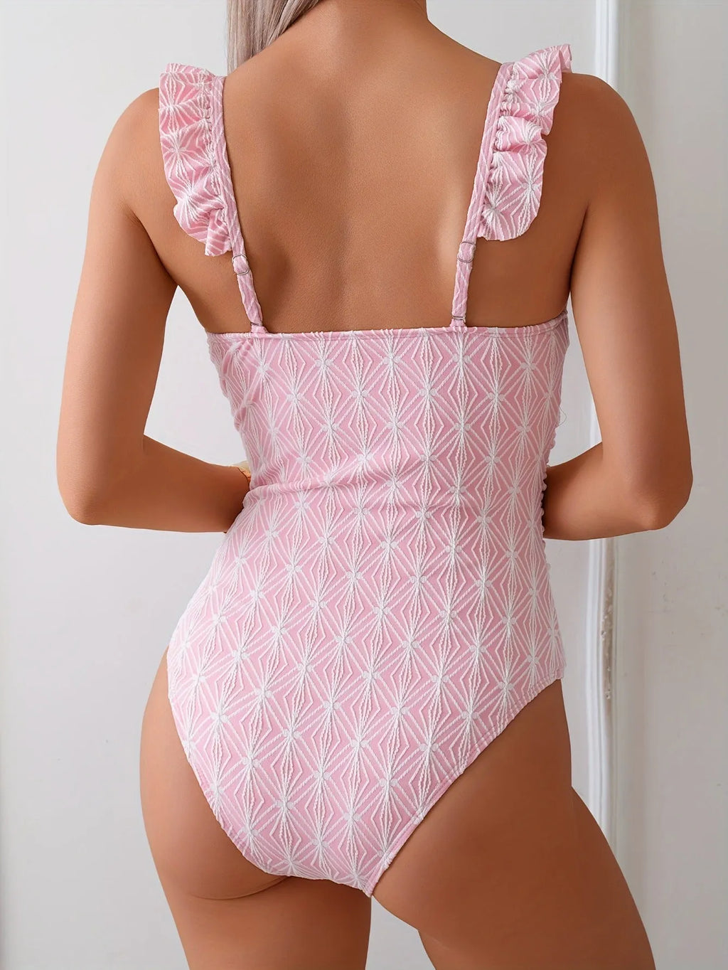 Kate Pink Square Neck Bikini Flowering Girl