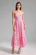 Elio Lace Strapless Corset Maxi Dress Flowering Girl