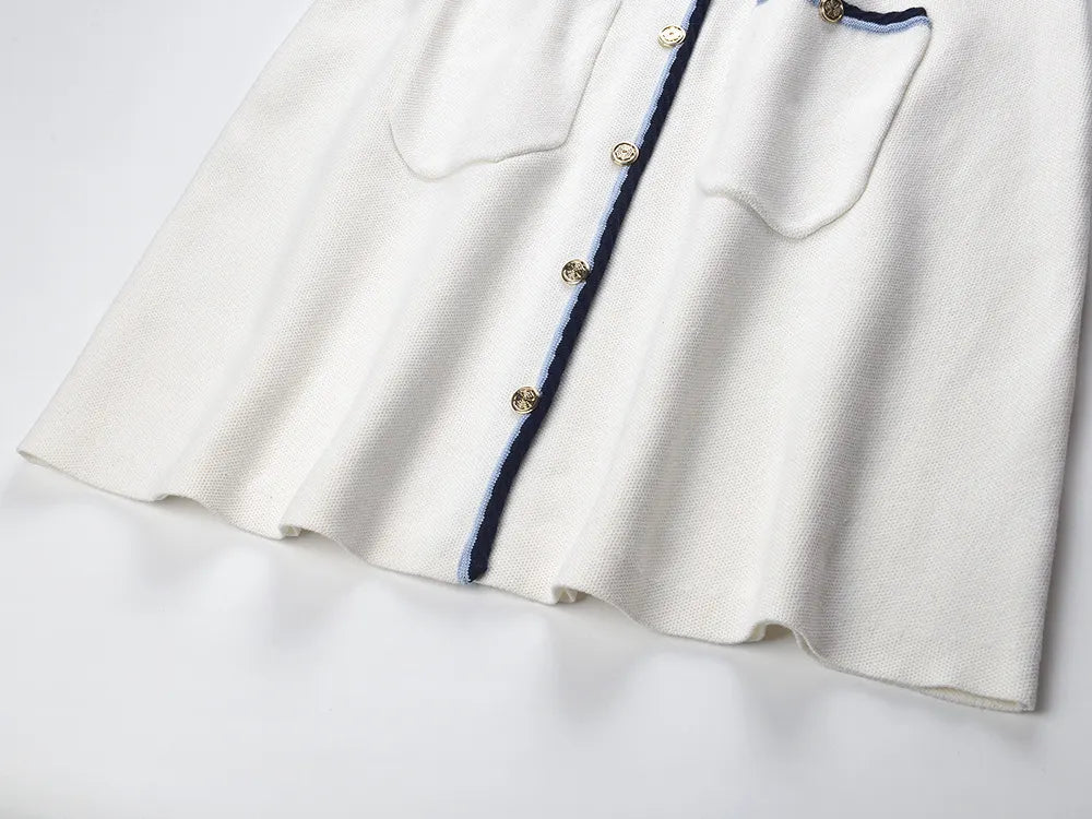 Rirsalino Contrast Trim Button Front Dress Flowering Girl
