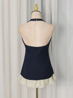 Magaly Navy Vest & Shorts Set Flowering Girl