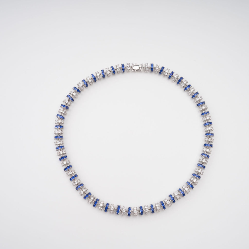 Sandrine Blue Crystal-Embellished Necklace Flowering Girl