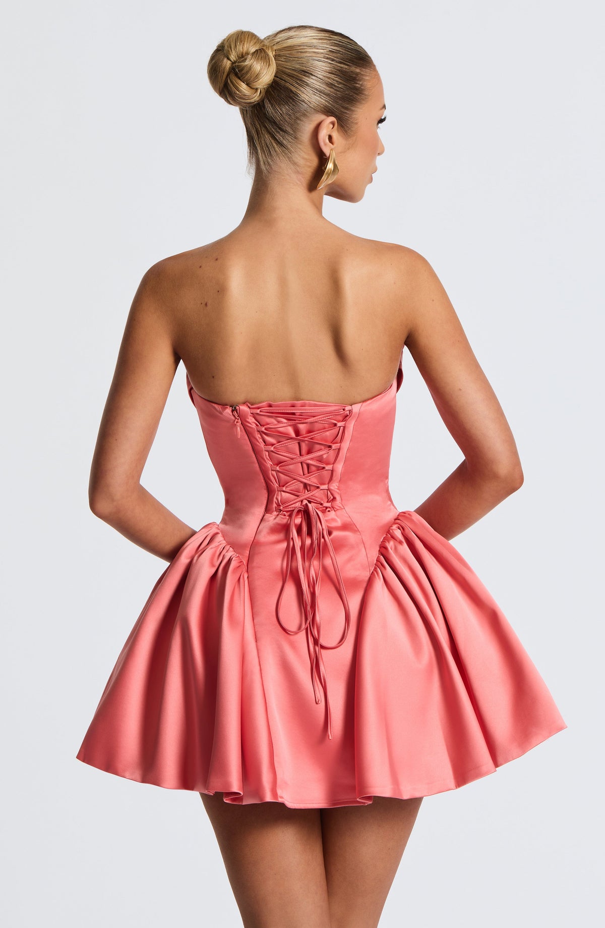 Trinity Mini Dress - Coral Pink Flowering Girl