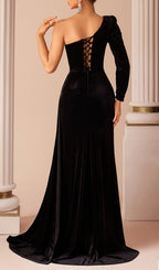 Kenley One-Shoulder Rhinestone Maxi Dress Flowering Girl