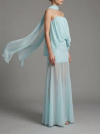 Makyla Blue Strappy Maxi Dress Flowering Girl