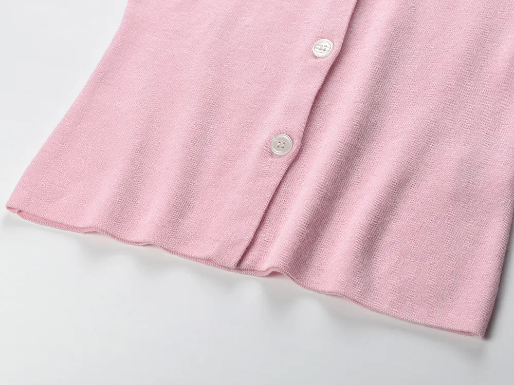 Haide POLO Long Sleeve Knit Top Flowering Girl