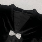 Victoria Cut Out Bow Mini Dress Set In Black Flowering Girl