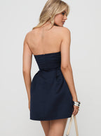 Spader Corset Mini Dress Navy Petite Flowering Girl