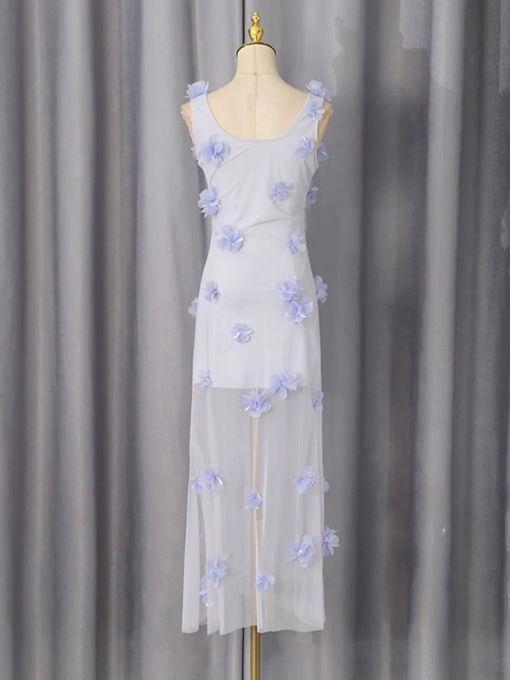 Manoush Purple Flower Embellished Maxi Dress Flowering Girl