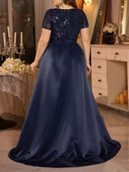 Mardea Navy Sequin Plus Size Maxi Dress Flowering Girl
