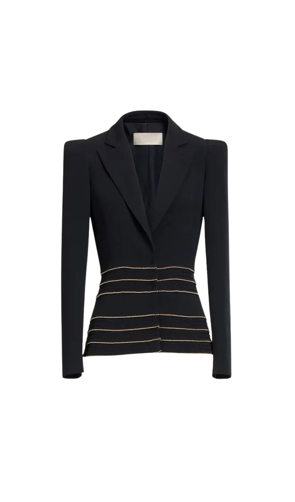 Sandy Trim Embellished Blazer & Pants Set - Black Flowering Girl