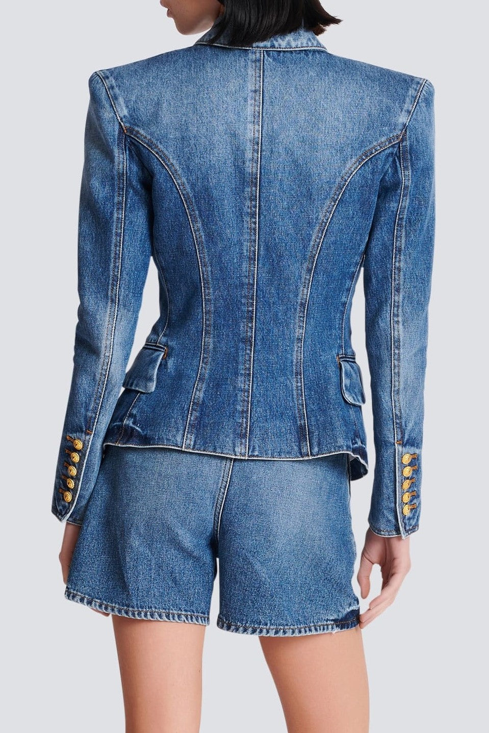 Brittia Button Denim Jacket Flowering Girl