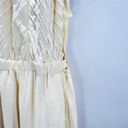 Sleeveless Lace Detail Maxi Dress In Light Yellow Flowering Girl