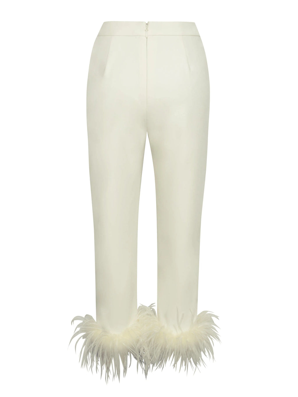 Cream White Blazer Suit With Feather Trim Flowering Girl