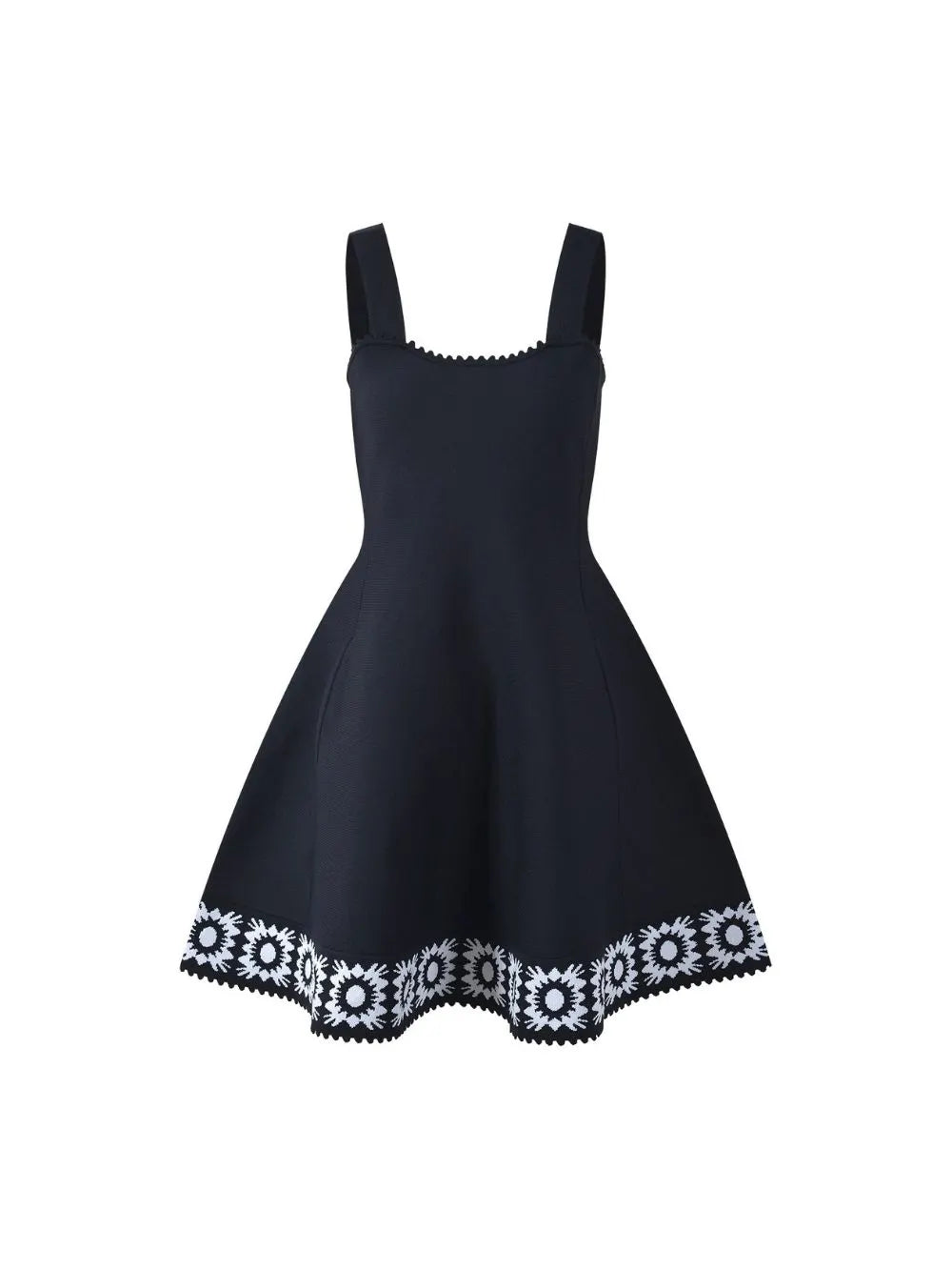 Crochet Panel Skater Mini Dress Flowering Girl