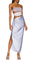 Dupree Cutout One-Piece Swimsuit & Skirt Flowering Girl