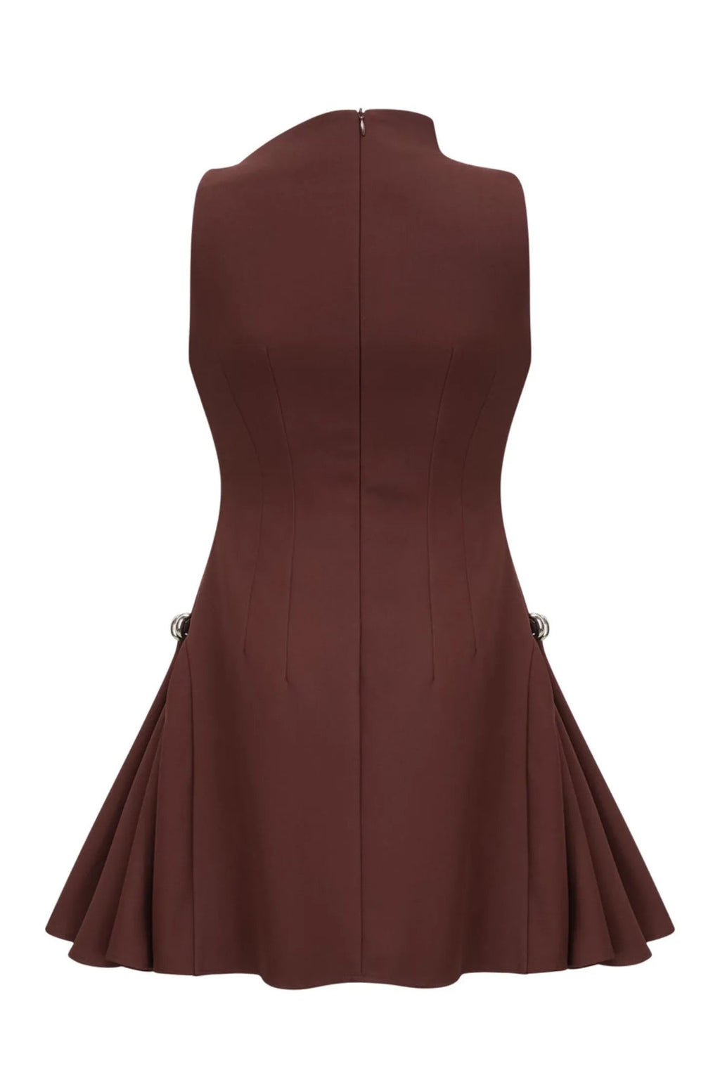 Asymmetrical Flared Mini Dress Flowering Girl