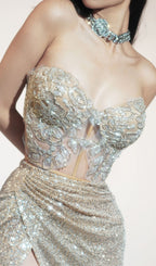 Hazan Sequin Corset Two-Piece Set Flowering Girl