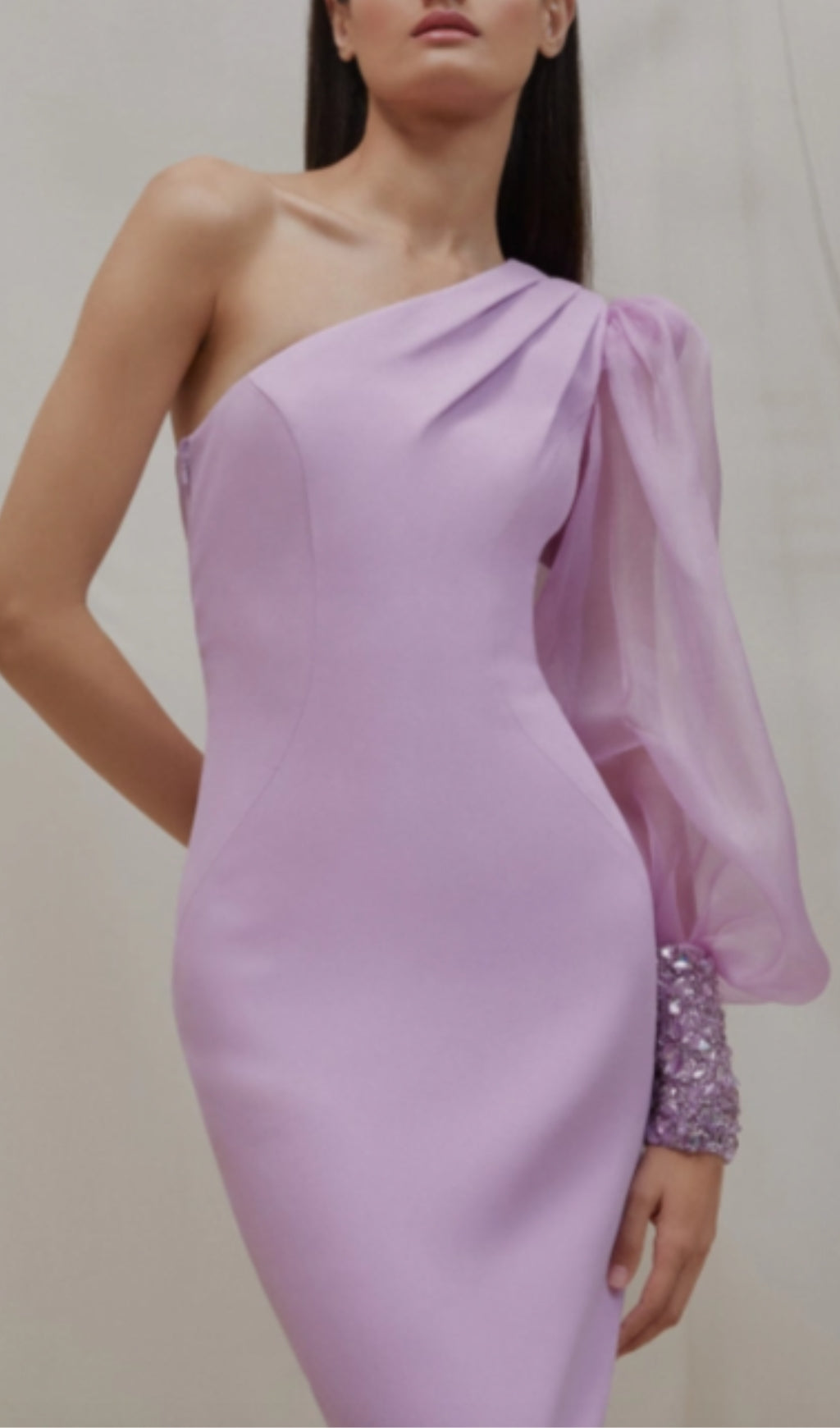 Anila Purple One-Shoulder Midi Dress Flowering Girl
