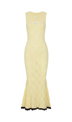 Madelynn Yellow Sleeveless Knit Midi Dress Flowering Girl